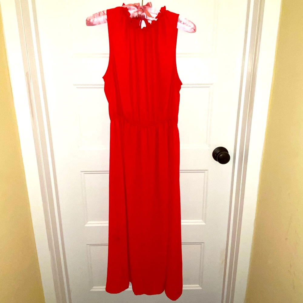 Red maxi dress